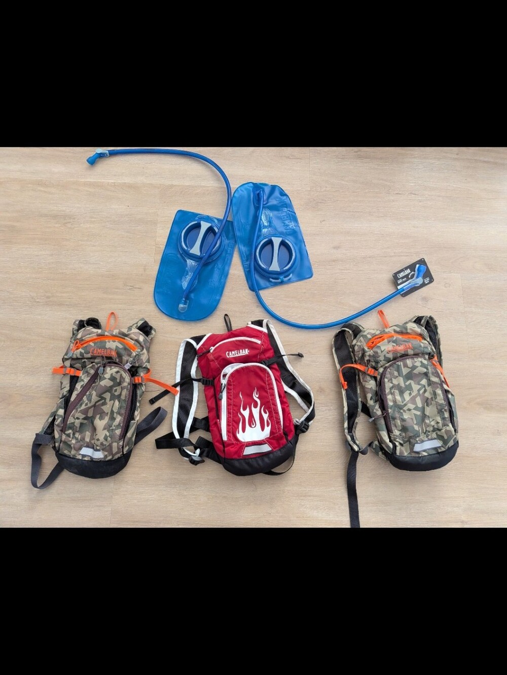 Three Camelback Hiking Backpacks For Kids + Two Bladders